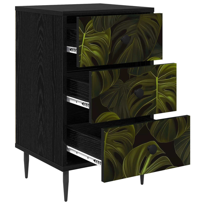 Natskab ELBURG 2 stk. Sort eg 36 x 33 x 61 cm Konstrueret træ