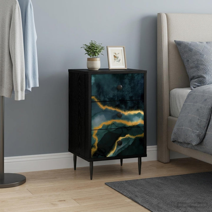 Natskab WIJHE Sort eg 36 x 33 x 61 cm Konstrueret træ