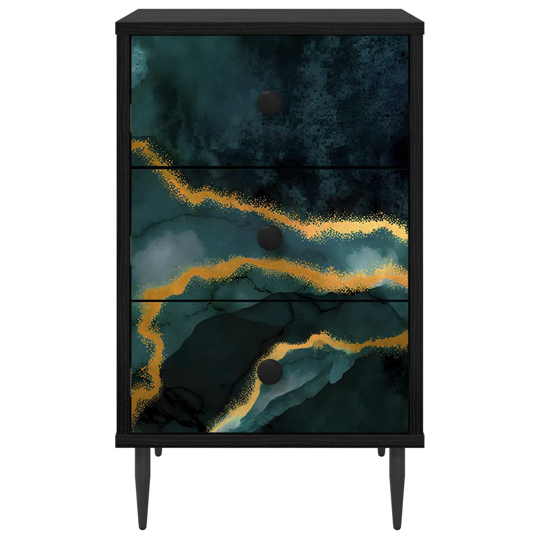 Natskab WIJHE 2 stk. Sort eg 36 x 33 x 61 cm Konstrueret træ
