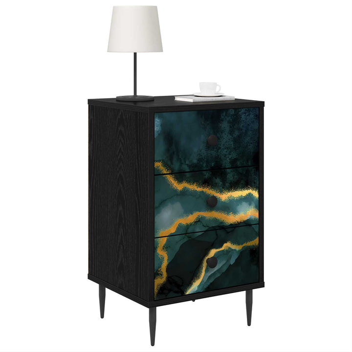 Natskab WIJHE 2 stk. Sort eg 36 x 33 x 61 cm Konstrueret træ