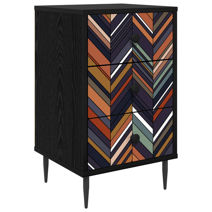 Natskab OMMEN Sort eg 36 x 33 x 61 cm Konstrueret træ