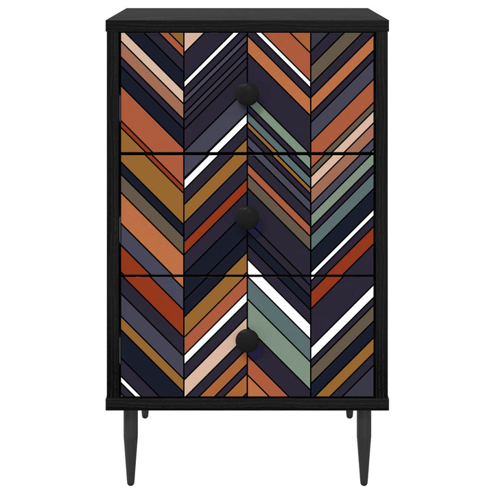 Natskab OMMEN 2 stk. Sort eg 36 x 33 x 61 cm Konstrueret træ