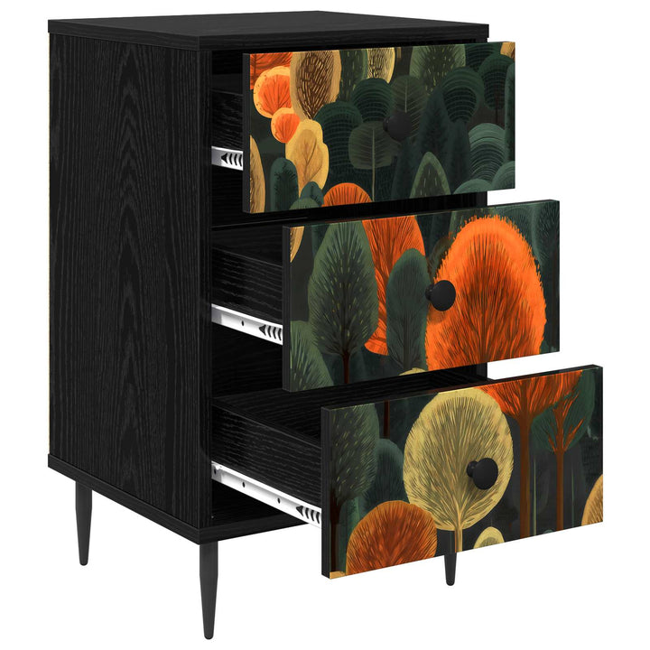 Natskab ZAANDAM Sort eg 36 x 33 x 61 cm Konstrueret træ