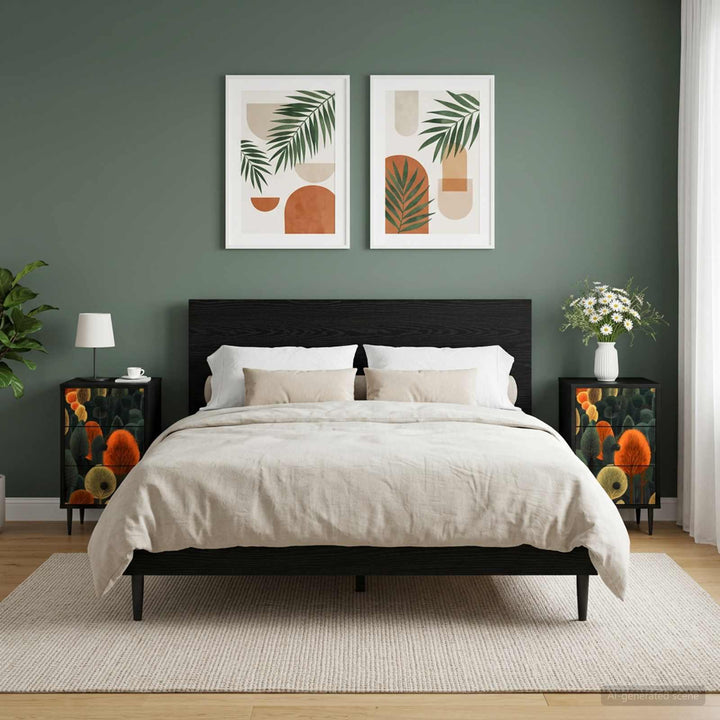 Natskab ZAANDAM 2 stk. Sort eg 36 x 33 x 61 cm Konstrueret træ