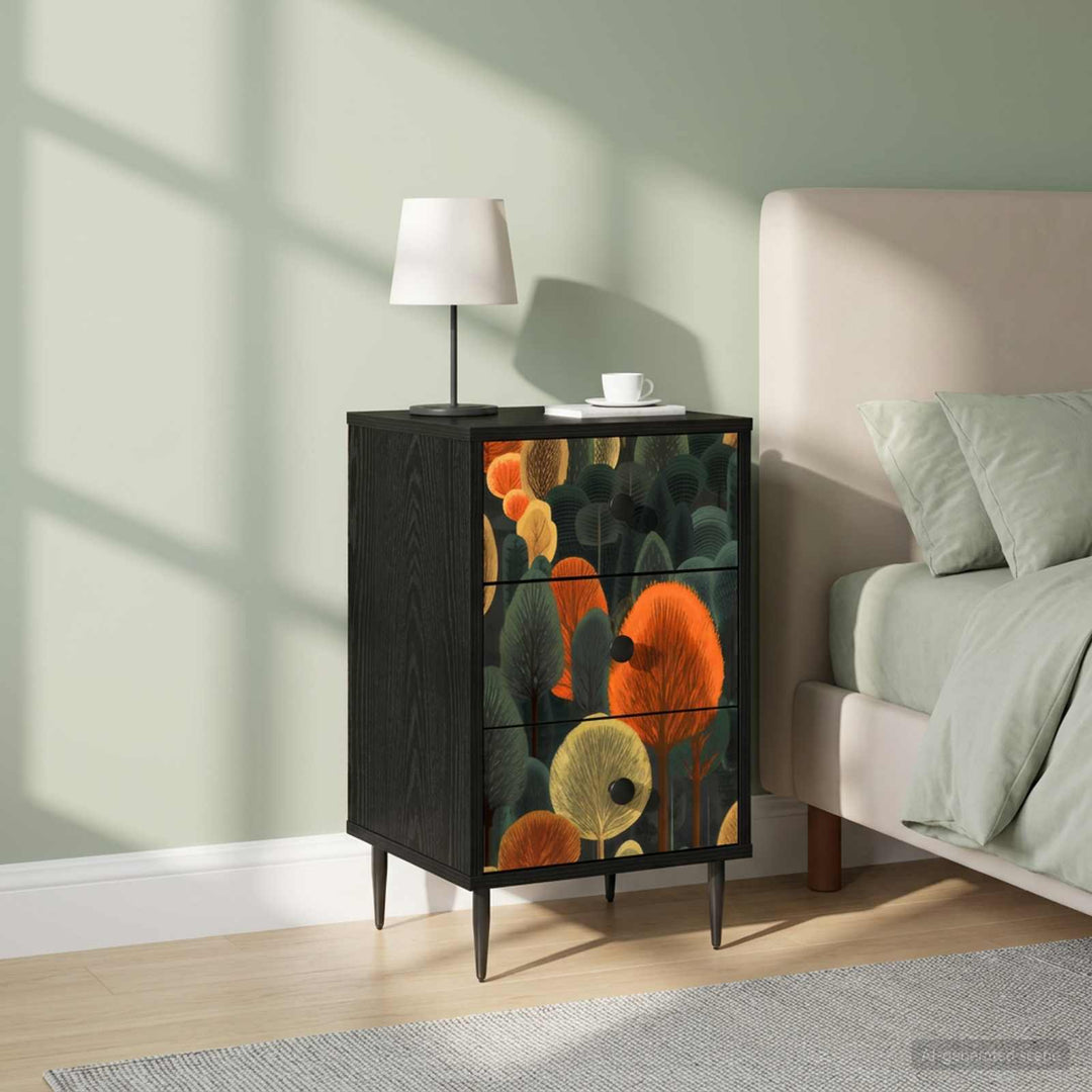 Natskab ZAANDAM 2 stk. Sort eg 36 x 33 x 61 cm Konstrueret træ