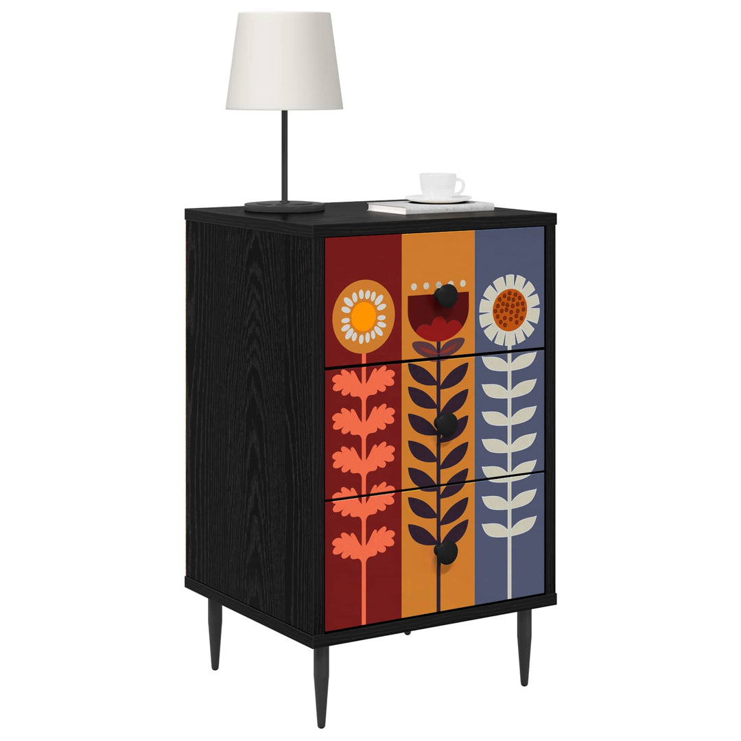 Natskab ESSEN Sort eg 36 x 33 x 61 cm Konstrueret træ