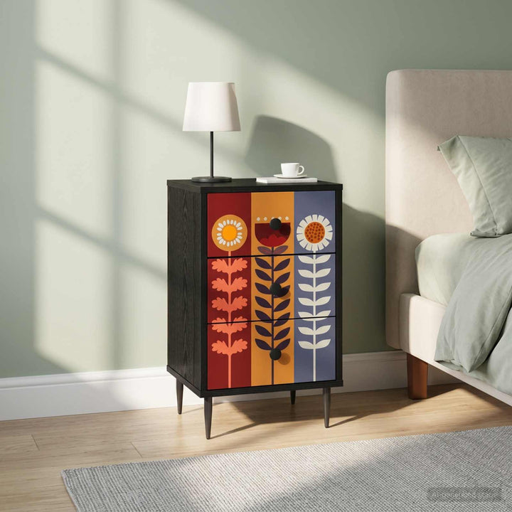 Natskab ESSEN 2 stk. Sort eg 36 x 33 x 61 cm Konstrueret træ