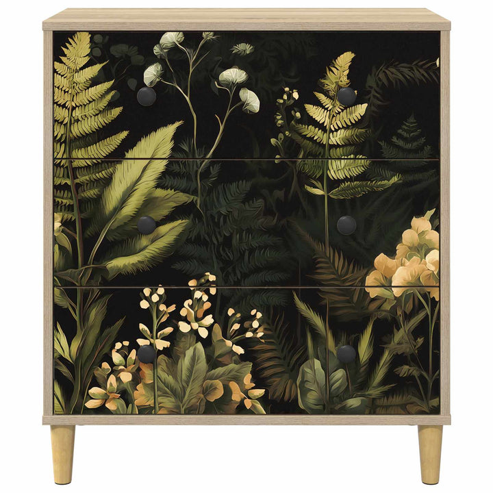 Skuffeskab RHENEN Tropisk jungleprint 66 x 36,5 x 75 cm