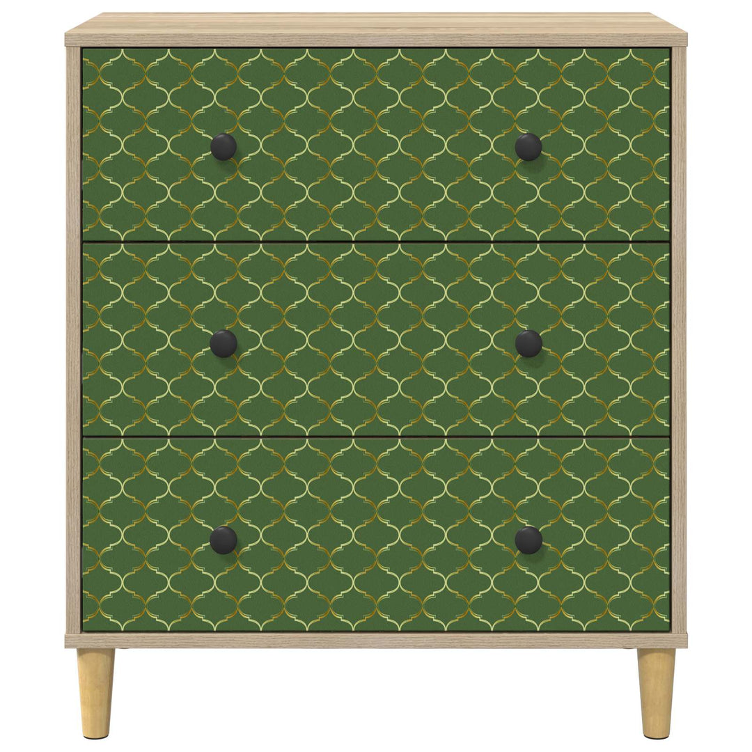 Skuffeskab GELEEN Smaragd geometrisk mønster 66 x 36,5 x 75 cm