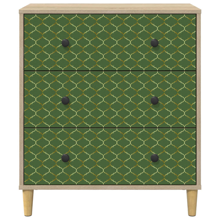 Skuffeskab GELEEN Smaragd geometrisk mønster 66 x 36,5 x 75 cm