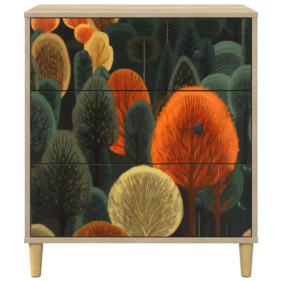 Skuffeskab ZAANDAM Skovtryk 66 x 36,5 x 75 cm Konstrueret træ