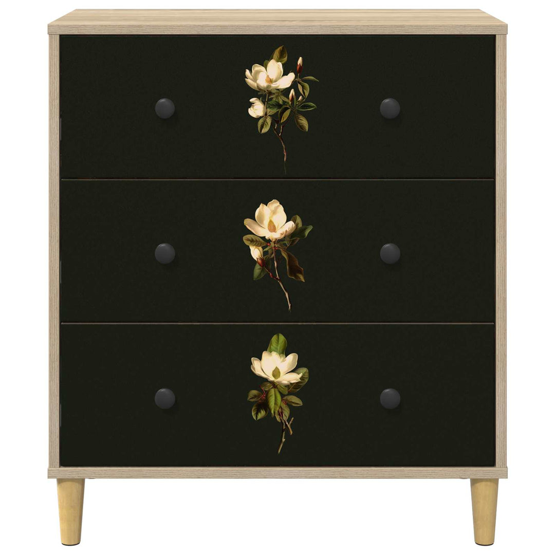 Skuffeskab BREMEN Magnolia print 66 x 36,5 x 75 cm Sonoma-eg