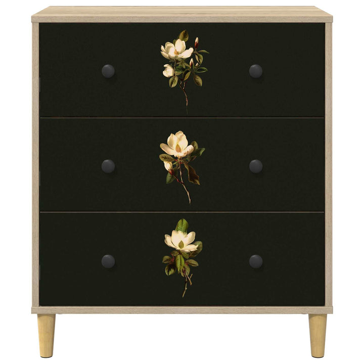 Skuffeskab BREMEN Magnolia print 66 x 36,5 x 75 cm Sonoma-eg