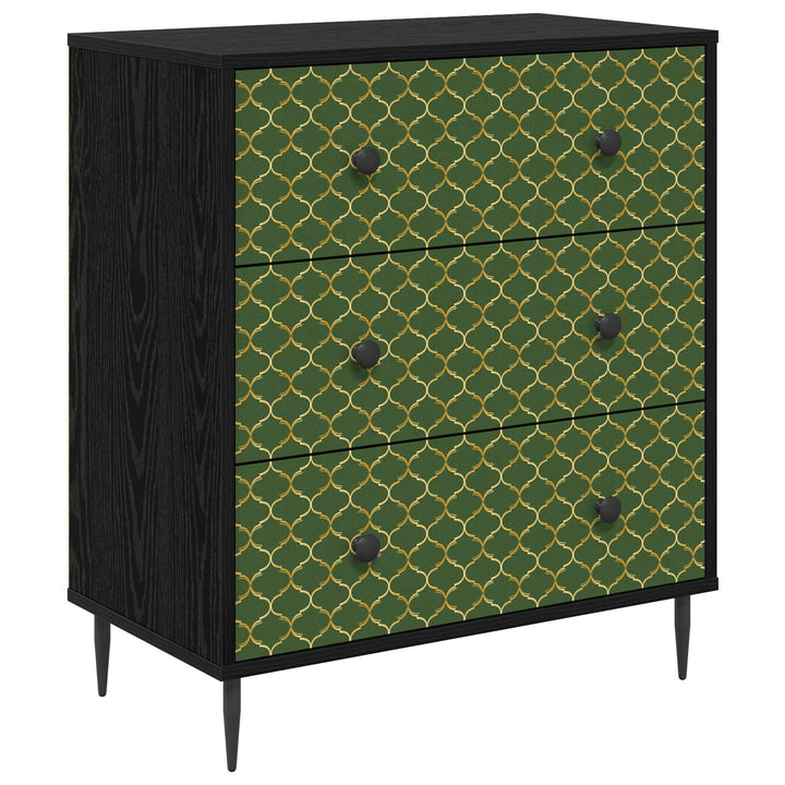Skuffeskab GELEEN Smaragd geometrisk mønster 66 x 36,5 x 76 cm