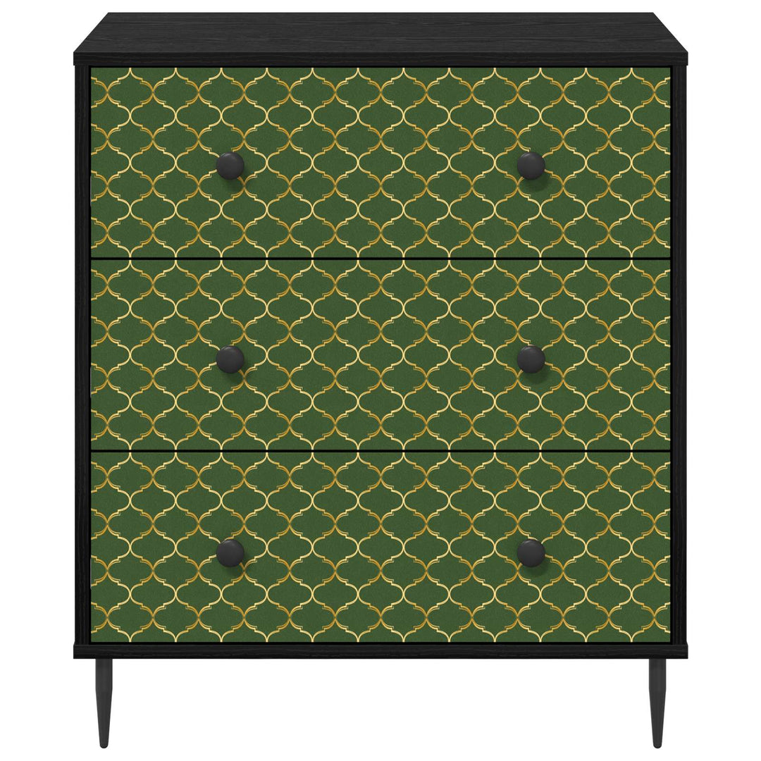 Skuffeskab GELEEN Smaragd geometrisk mønster 66 x 36,5 x 76 cm