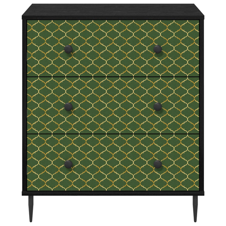 Skuffeskab GELEEN Smaragd geometrisk mønster 66 x 36,5 x 76 cm
