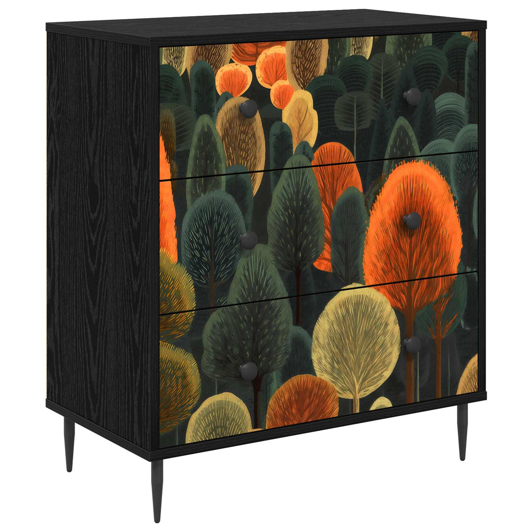 Skuffeskab ZAANDAM Skovtryk 66 x 36,5 x 76 cm Konstrueret træ