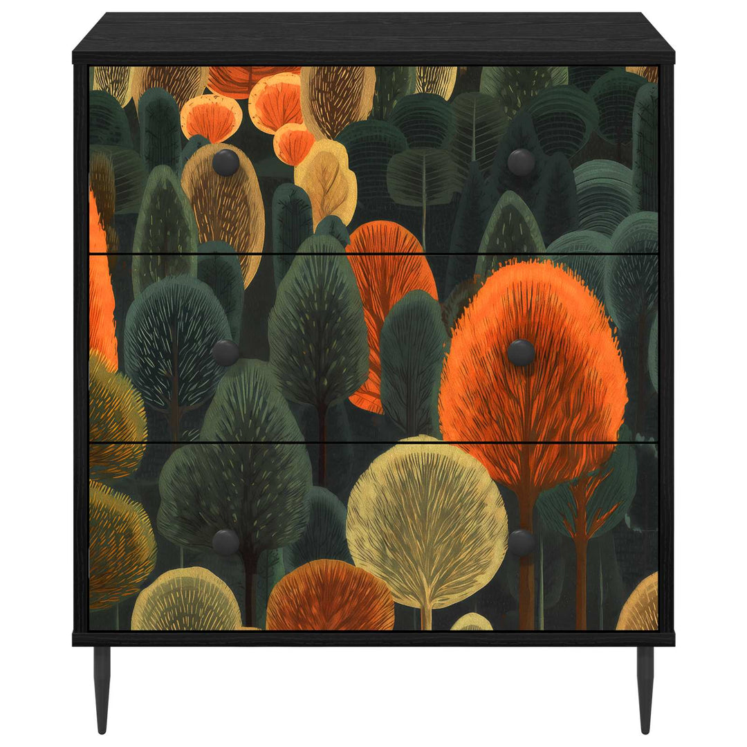 Skuffeskab ZAANDAM Skovtryk 66 x 36,5 x 76 cm Konstrueret træ