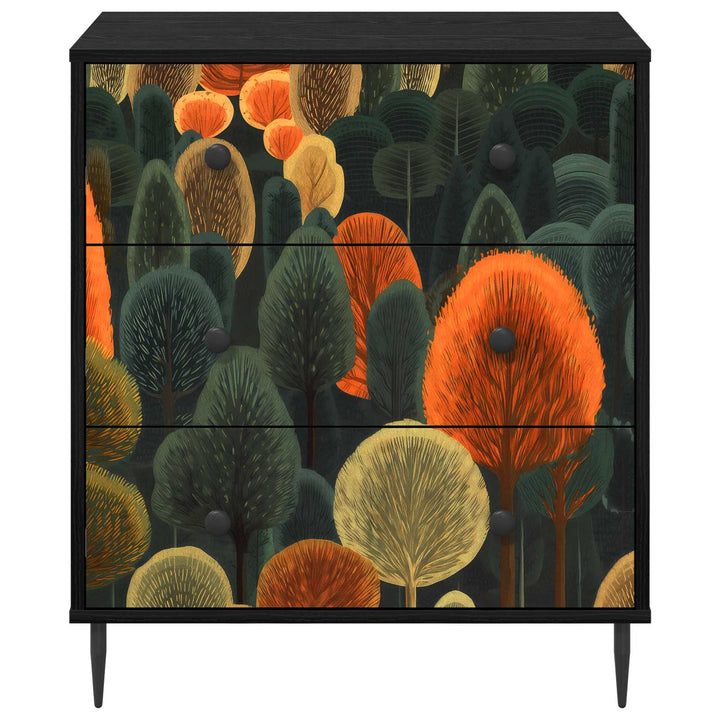 Skuffeskab ZAANDAM Skovtryk 66 x 36,5 x 76 cm Konstrueret træ