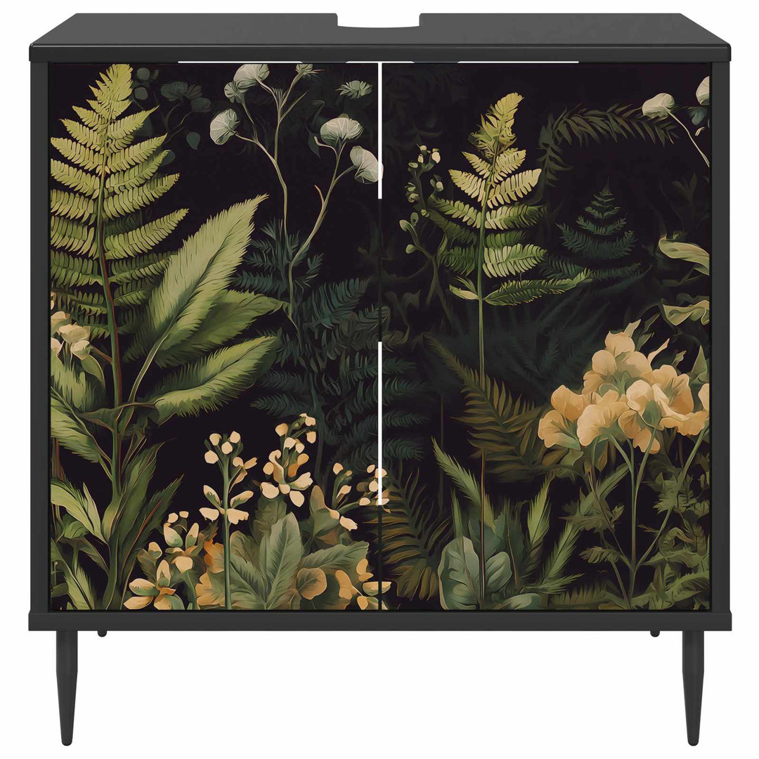 Badeværelsesskab RHENEN Sort eg 60 x 40 x 61 cm Konstrueret træ