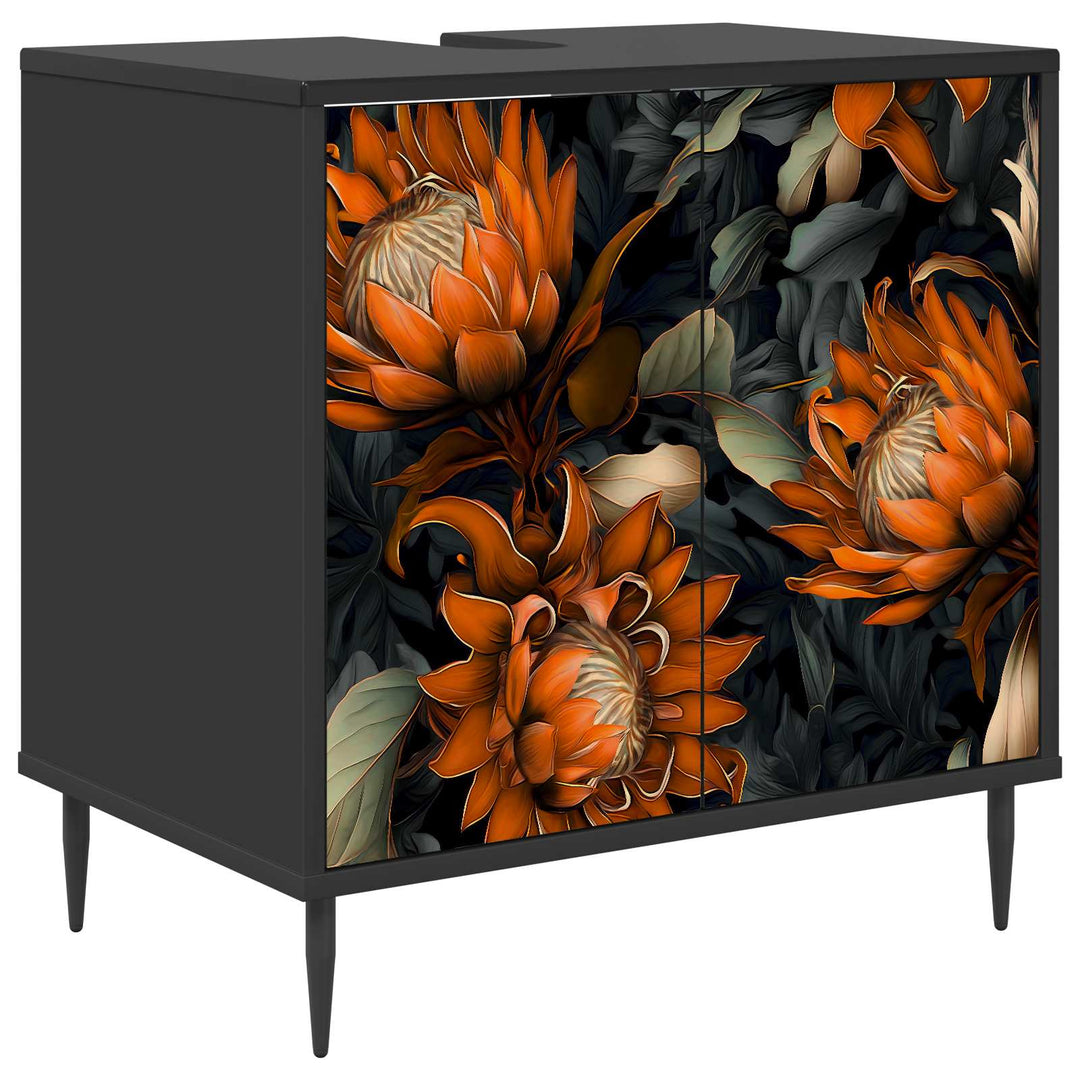 Badeværelsesskab LOCHEM Sort eg 60 x 40 x 61 cm Konstrueret træ