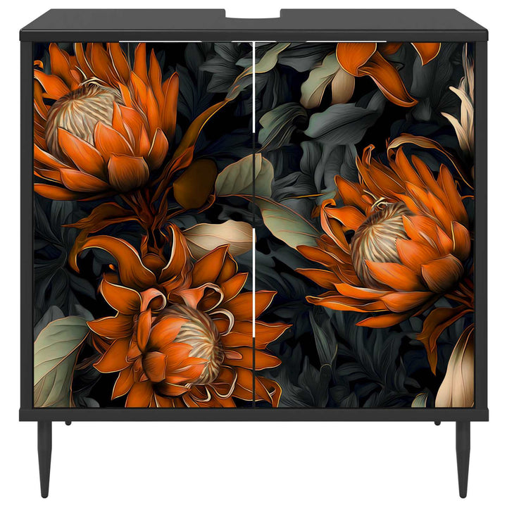 Badeværelsesskab LOCHEM Sort eg 60 x 40 x 61 cm Konstrueret træ