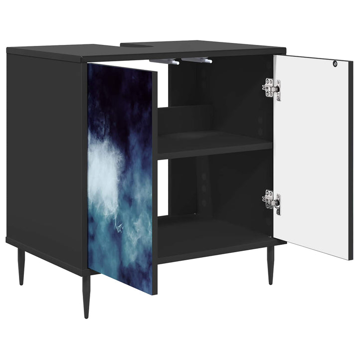 Badeværelsesskab RAALTE Sort eg 60 x 40 x 61 cm Konstrueret træ