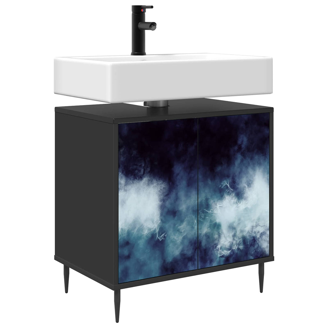 Badeværelsesskab RAALTE Sort eg 60 x 40 x 61 cm Konstrueret træ