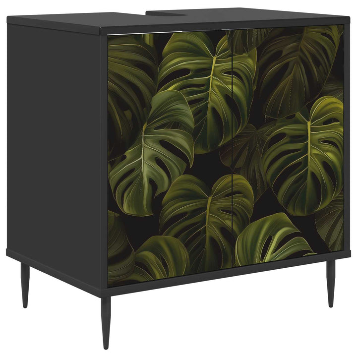 Badeværelsesskab ELBURG Sort eg 60 x 40 x 61 cm Konstrueret træ