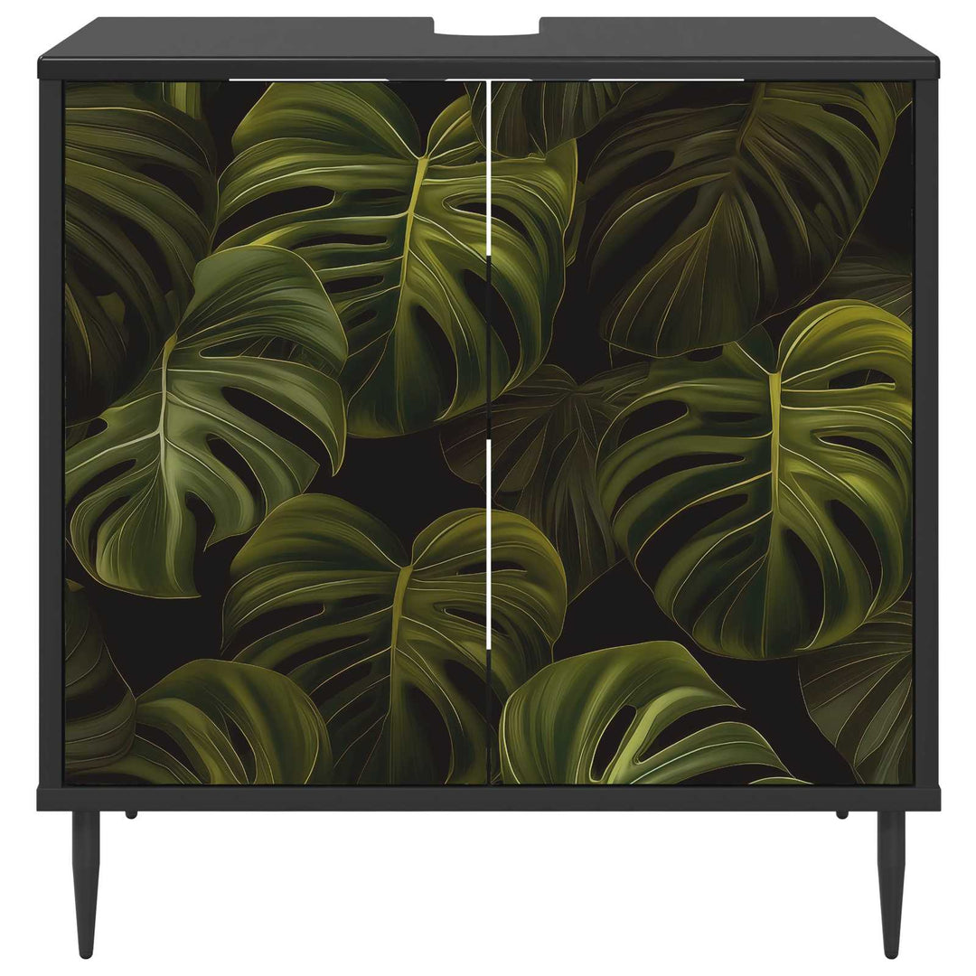 Badeværelsesskab ELBURG Sort eg 60 x 40 x 61 cm Konstrueret træ