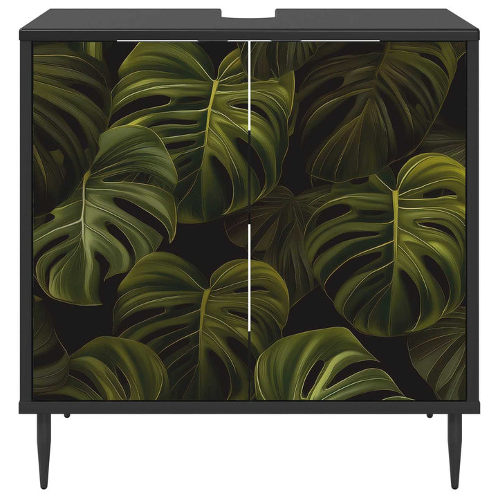 Badeværelsesskab ELBURG Sort eg 60 x 40 x 61 cm Konstrueret træ