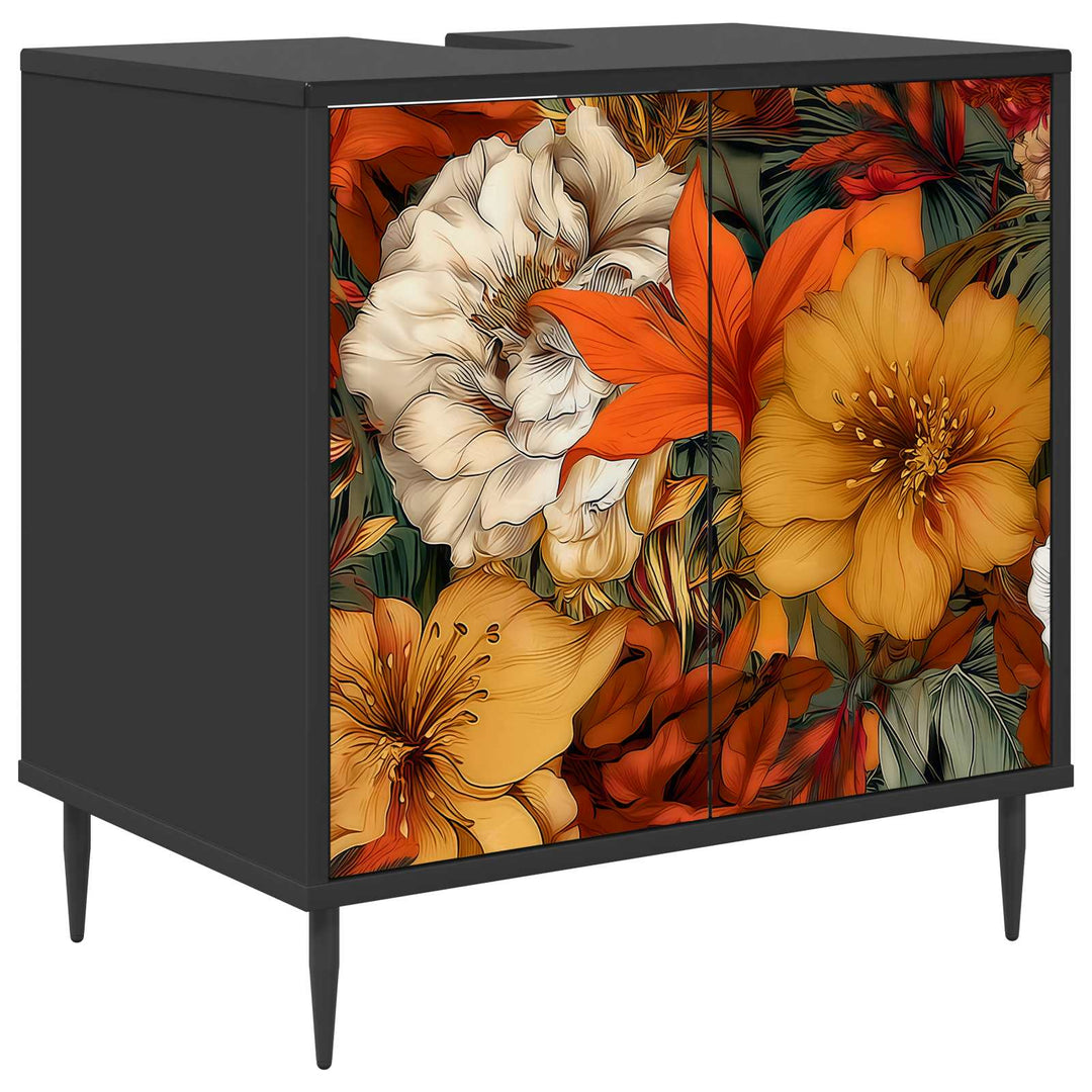 Badeværelsesskab GENNEP Sort eg 60 x 40 x 61 cm Konstrueret træ
