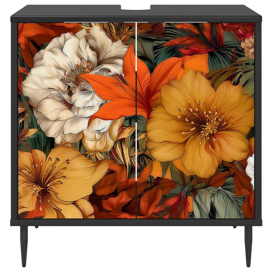 Badeværelsesskab GENNEP Sort eg 60 x 40 x 61 cm Konstrueret træ