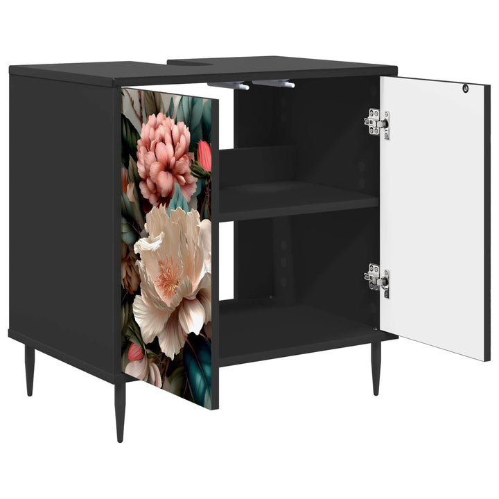 Badeværelsesskab BORNE Sort eg 60 x 40 x 61 cm Konstrueret træ