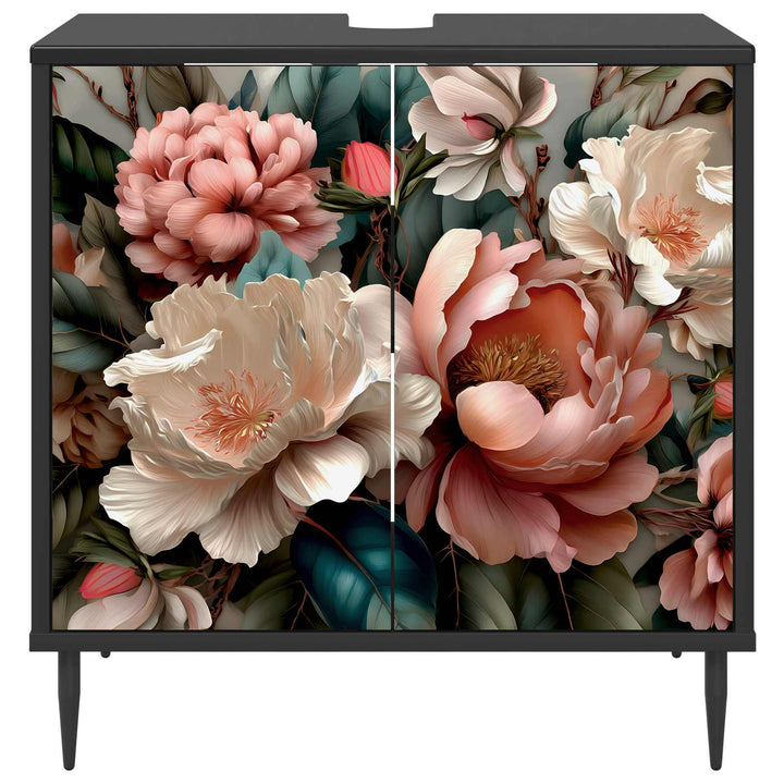 Badeværelsesskab BORNE Sort eg 60 x 40 x 61 cm Konstrueret træ