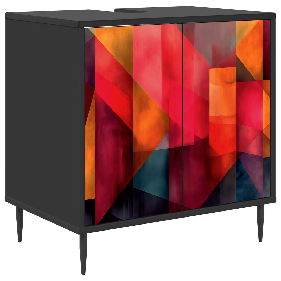 Badeværelsesskab HEESCH Sort eg 60 x 40 x 61 cm Konstrueret træ