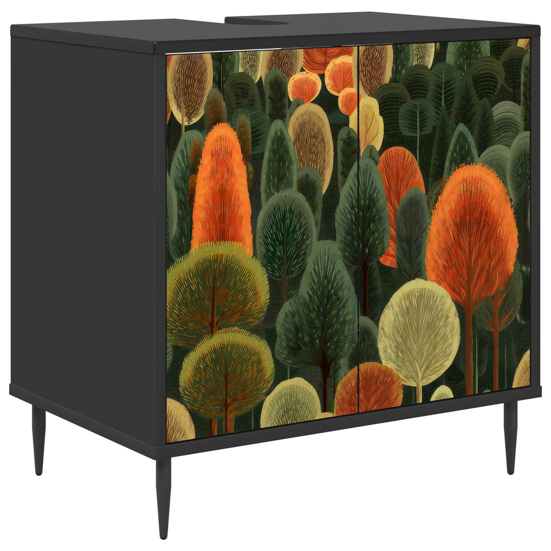 Badeværelsesskab ZAANDAM Sort eg 60 x 40 x 61 cm