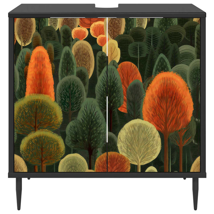 Badeværelsesskab ZAANDAM Sort eg 60 x 40 x 61 cm