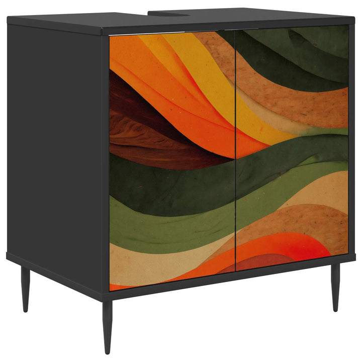Badeværelsesskab BONN Sort eg 60 x 40 x 61 cm Konstrueret træ