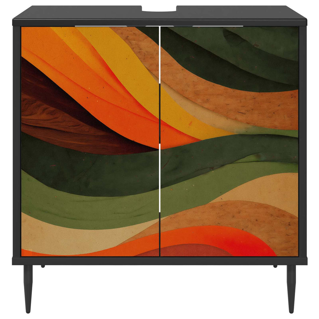 Badeværelsesskab BONN Sort eg 60 x 40 x 61 cm Konstrueret træ