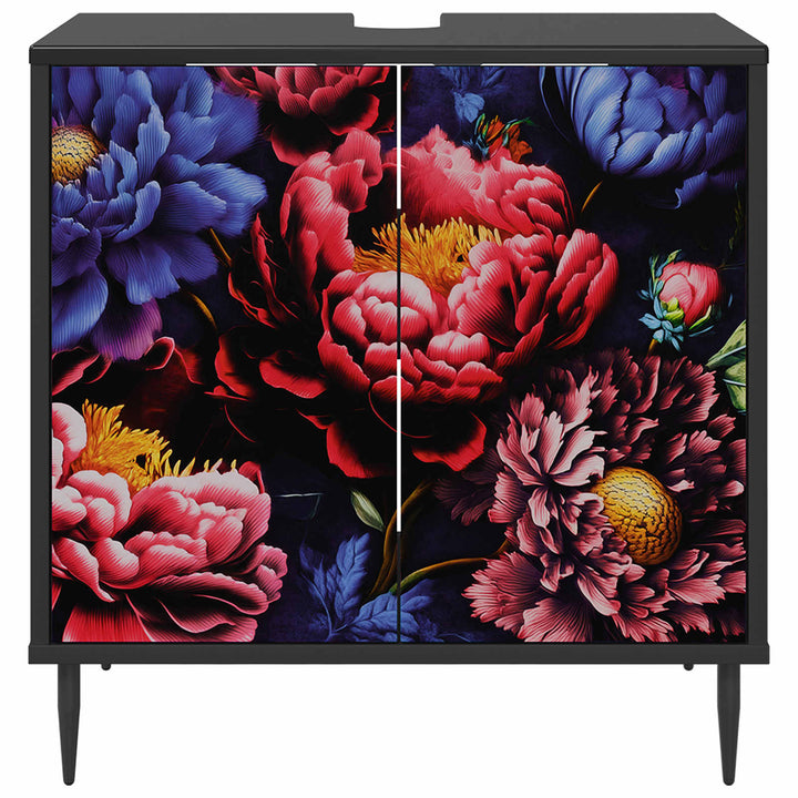 Badeværelsesskab KIEL Sort eg 60 x 40 x 61 cm Konstrueret træ