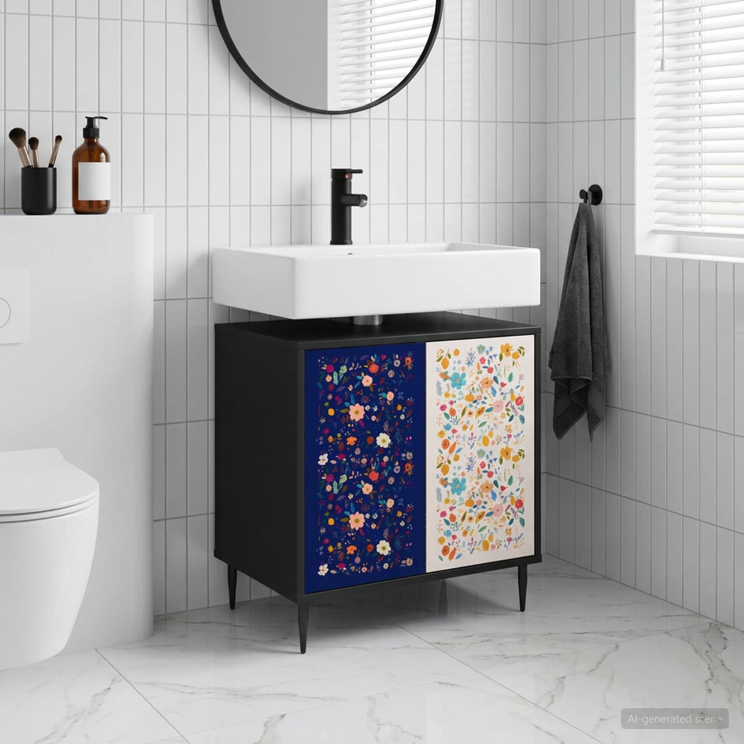 Badeværelsesskab MAINZ Sort eg 60 x 40 x 61 cm Konstrueret træ