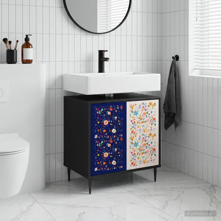 Badeværelsesskab MAINZ Sort eg 60 x 40 x 61 cm Konstrueret træ
