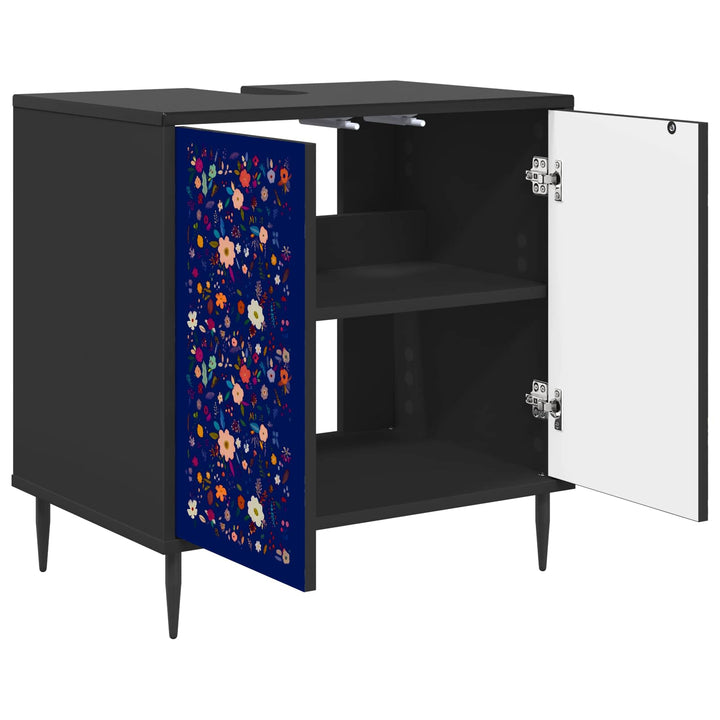 Badeværelsesskab MAINZ Sort eg 60 x 40 x 61 cm Konstrueret træ
