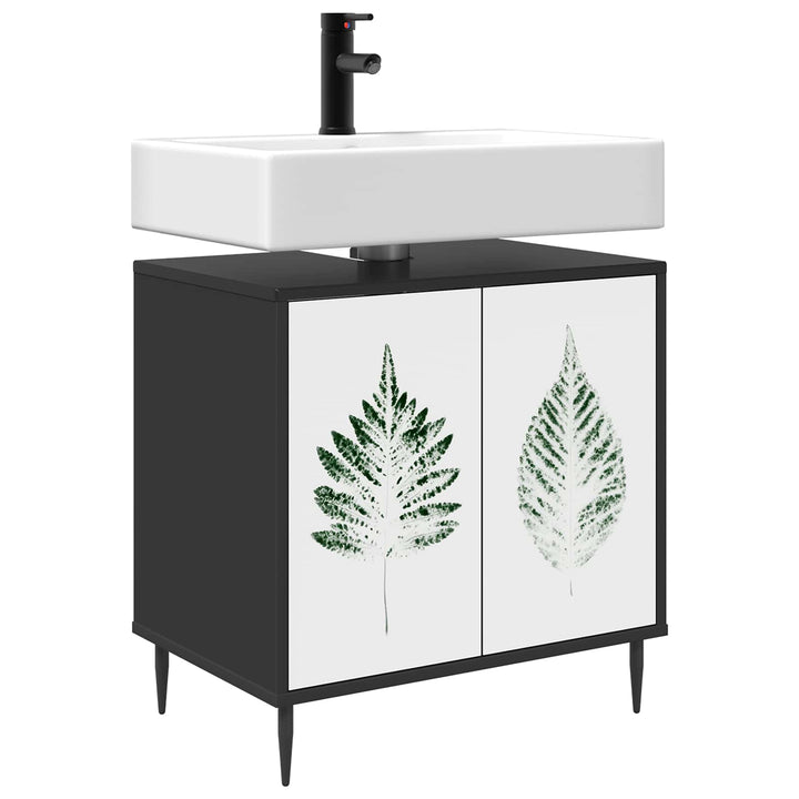 Badeværelsesskab HANAU Sort eg 60 x 40 x 61 cm Konstrueret træ