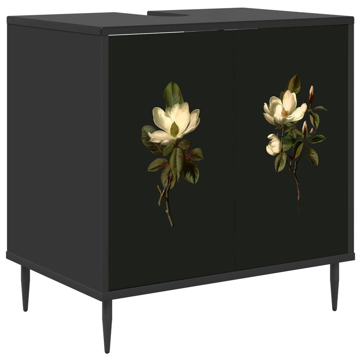 Badeværelsesskab BREMEN Sort eg 60 x 40 x 61 cm Konstrueret træ