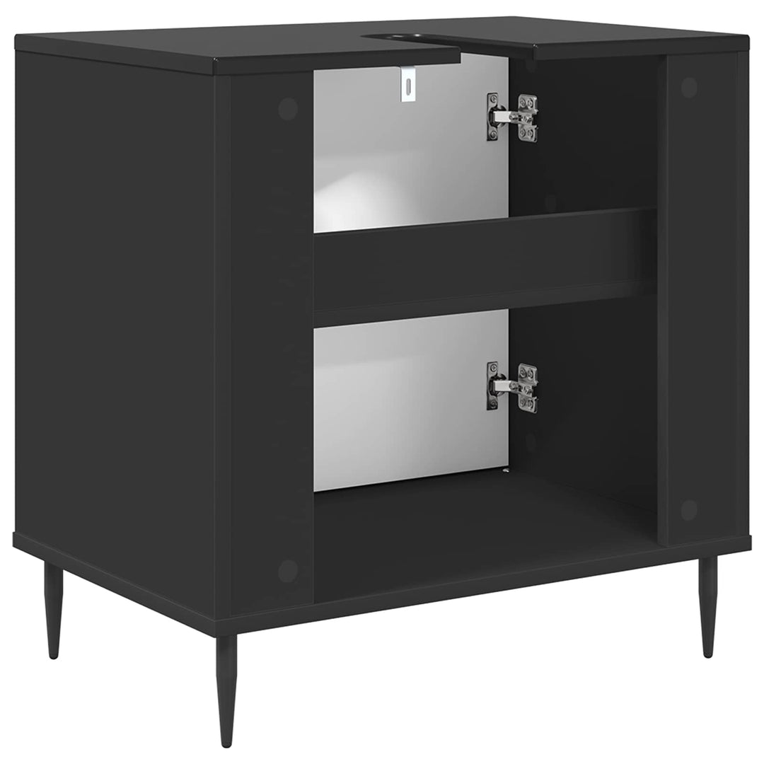 Badeværelsesskab BREMEN Sort eg 60 x 40 x 61 cm Konstrueret træ