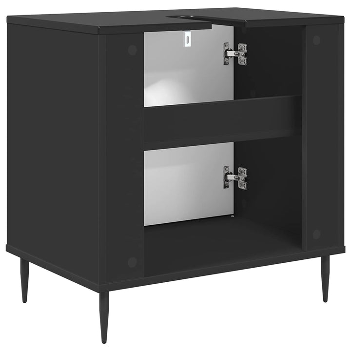 Badeværelsesskab BREMEN Sort eg 60 x 40 x 61 cm Konstrueret træ
