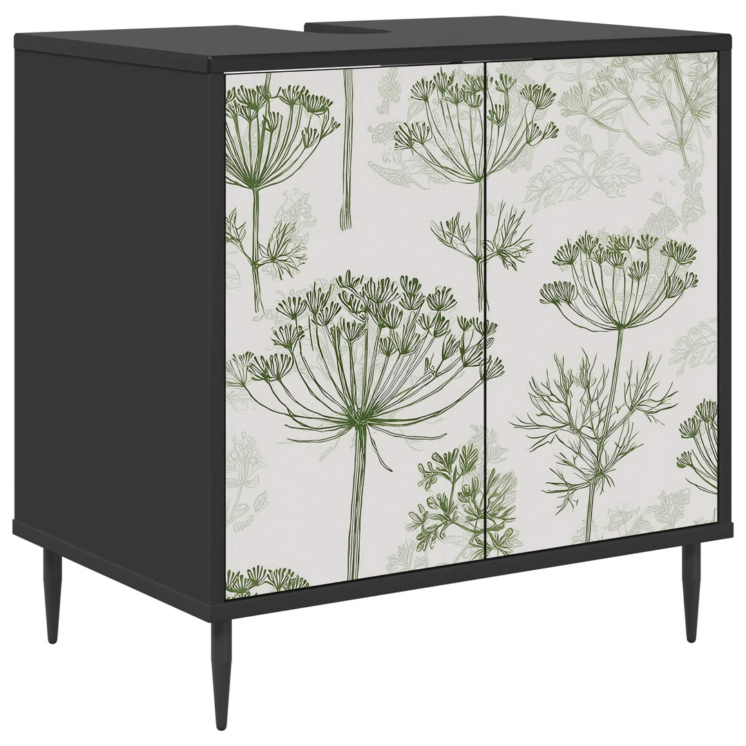 Badeværelsesskab GOTHA Sort eg 60 x 40 x 61 cm Konstrueret træ