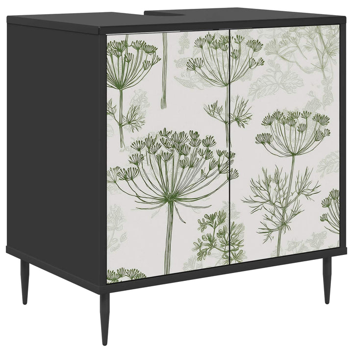 Badeværelsesskab GOTHA Sort eg 60 x 40 x 61 cm Konstrueret træ